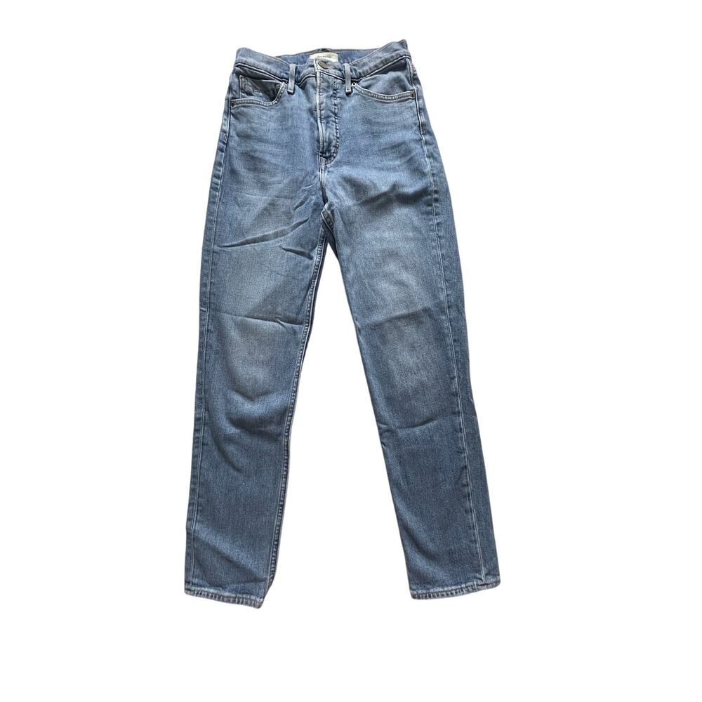 Revtown Women’s 28 Blue Denim High Rise Jeans Cotton Stretch Straight‑Leg GUC